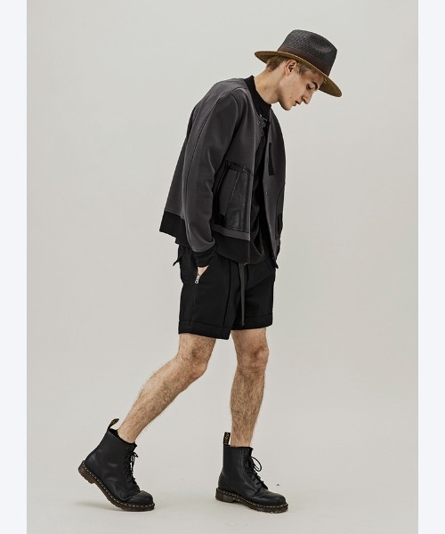 C DIEM（カルペディエム）の「mj8220-STRICH LEATHER AWARD JKT ジャケット（ブルゾン・メンズ・ブラック/チャコール・S/M/L）」の7枚目の写真