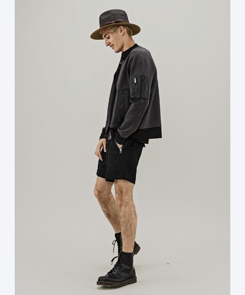 C DIEM（カルペディエム）の「mj8220-STRICH LEATHER AWARD JKT ジャケット（ブルゾン・メンズ・ブラック/チャコール・S/M/L）」の8枚目の写真