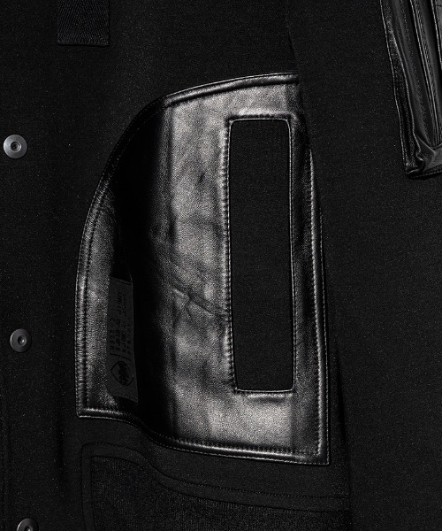 C DIEM（カルペディエム）の「mj8220-STRICH LEATHER AWARD JKT ジャケット（ブルゾン・メンズ・ブラック/チャコール・S/M/L）」の11枚目の写真