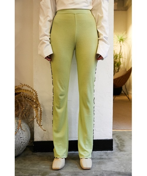 SLY（スライ）の「Sly Skin WOOL MIX FLARE PT ウールミックスフレア パンツ（ルームウェア/パジャマ・レディース・ライトグリーン/ベージュ・2/1）」の13枚目の写真