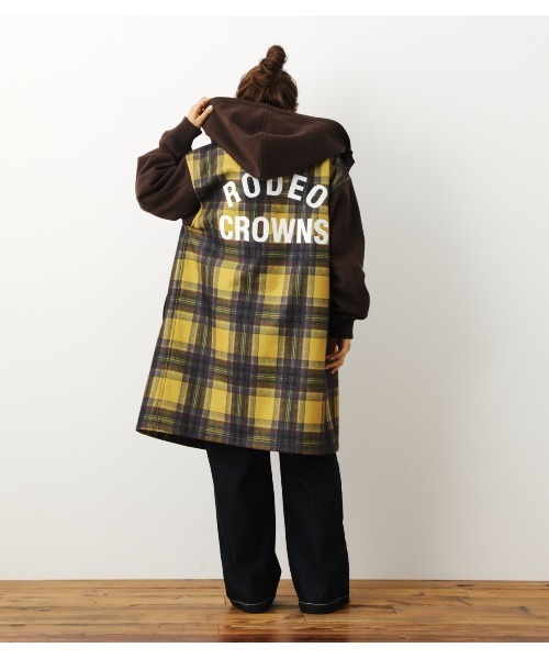 RODEO CROWNS WIDE BOWL（ロデオクラウンズワイドボウル）の「ニットメルトンフーデッドコート（チェスターコート・レディース・イエロー系その他/レディッシュグレー/ベージュ系その他/ブラック・FREE）」の4枚目の写真