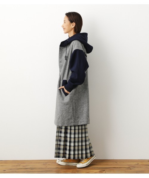 RODEO CROWNS WIDE BOWL（ロデオクラウンズワイドボウル）の「ニットメルトンフーデッドコート（チェスターコート・レディース・イエロー系その他/レディッシュグレー/ベージュ系その他/ブラック・FREE）」の6枚目の写真