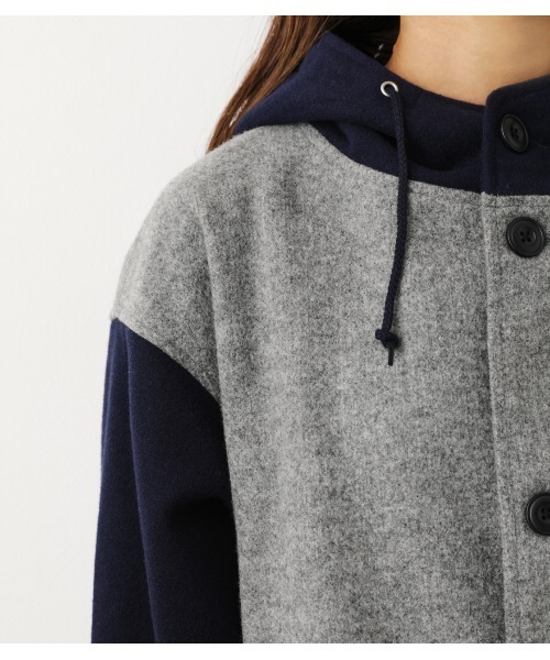 RODEO CROWNS WIDE BOWL（ロデオクラウンズワイドボウル）の「ニットメルトンフーデッドコート（チェスターコート・レディース・イエロー系その他/レディッシュグレー/ベージュ系その他/ブラック・FREE）」の15枚目の写真