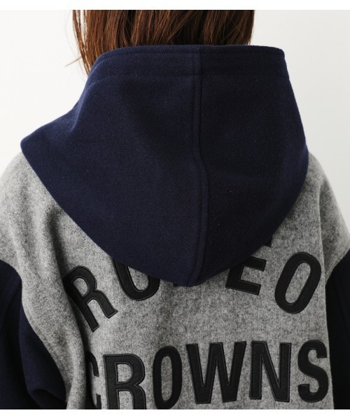 RODEO CROWNS WIDE BOWL（ロデオクラウンズワイドボウル）の「ニットメルトンフーデッドコート（チェスターコート・レディース・イエロー系その他/レディッシュグレー/ベージュ系その他/ブラック・FREE）」の19枚目の写真