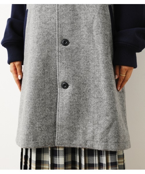 RODEO CROWNS WIDE BOWL（ロデオクラウンズワイドボウル）の「ニットメルトンフーデッドコート（チェスターコート・レディース・イエロー系その他/レディッシュグレー/ベージュ系その他/ブラック・FREE）」の7枚目の写真