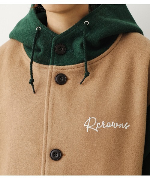 RODEO CROWNS WIDE BOWL（ロデオクラウンズワイドボウル）の「ニットメルトンフーデッドコート（チェスターコート・レディース・イエロー系その他/レディッシュグレー/ベージュ系その他/ブラック・FREE）」の16枚目の写真