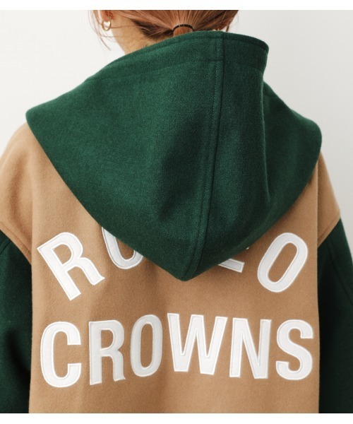 RODEO CROWNS WIDE BOWL（ロデオクラウンズワイドボウル）の「ニットメルトンフーデッドコート（チェスターコート・レディース・イエロー系その他/レディッシュグレー/ベージュ系その他/ブラック・FREE）」の12枚目の写真