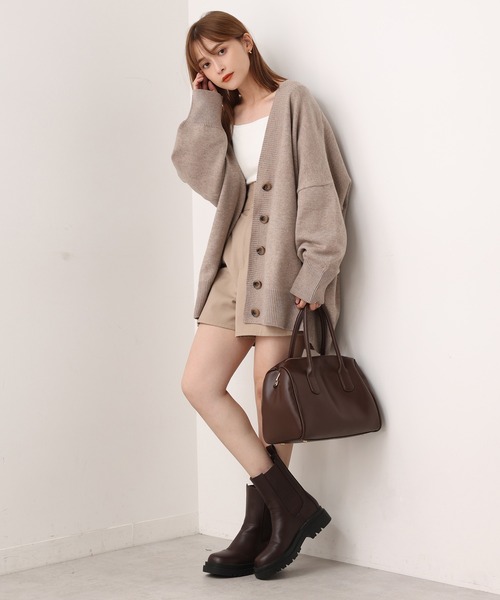 one after another NICE CLAUP（ワンアフターアナザーナイスクラップ）の「【WEB限定商品】ビッグシルエットカーディガン（カーディガン/ボレロ・レディース・ブラック/ベージュ/アイボリー/モカ・FREE）」の5枚目の写真