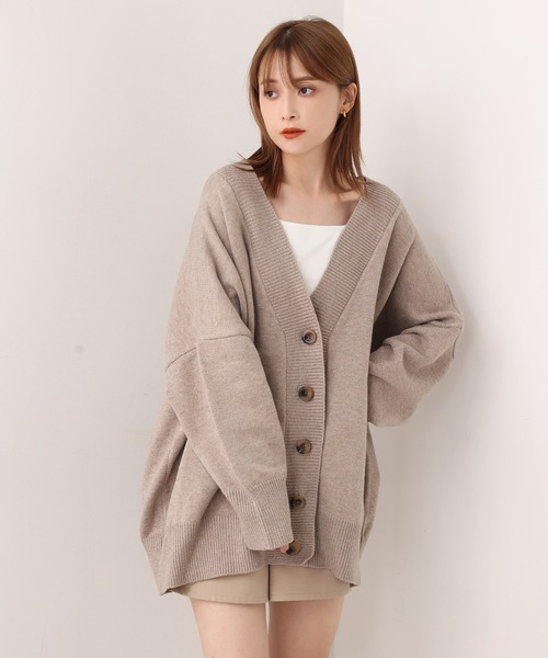 one after another NICE CLAUP（ワンアフターアナザーナイスクラップ）の「【WEB限定商品】ビッグシルエットカーディガン（カーディガン/ボレロ・レディース・ブラック/ベージュ/アイボリー/モカ・FREE）」の9枚目の写真