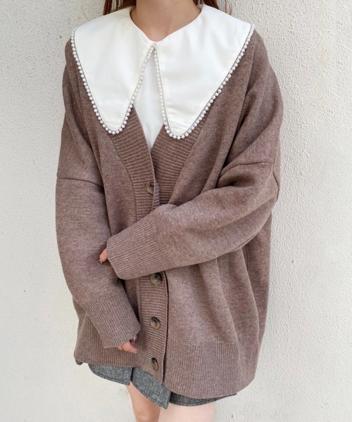 one after another NICE CLAUP（ワンアフターアナザーナイスクラップ）の「【WEB限定商品】ビッグシルエットカーディガン（カーディガン/ボレロ・レディース・ブラック/ベージュ/アイボリー/モカ・FREE）」の10枚目の写真