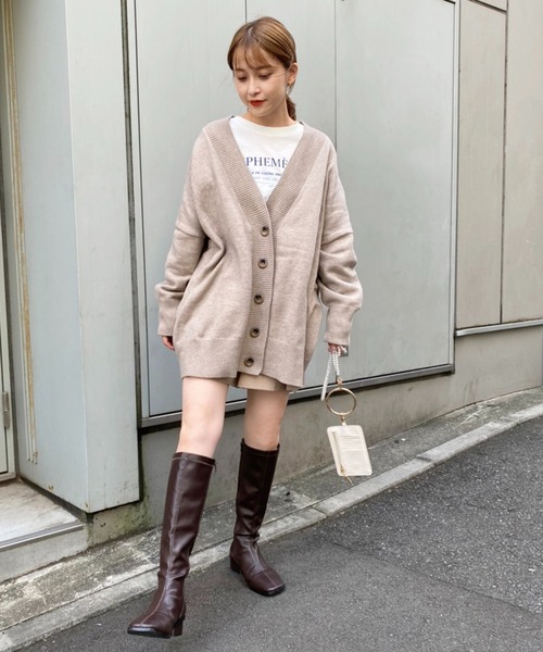 one after another NICE CLAUP（ワンアフターアナザーナイスクラップ）の「【WEB限定商品】ビッグシルエットカーディガン（カーディガン/ボレロ・レディース・ブラック/ベージュ/アイボリー/モカ・FREE）」の15枚目の写真