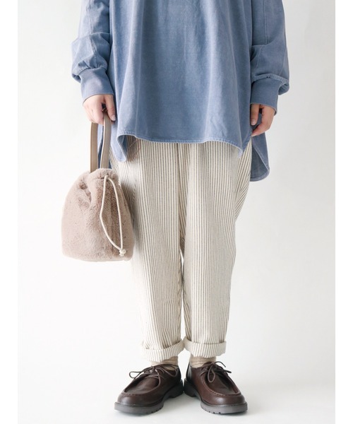 Samansa Mos2（サマンサ モスモス）の「柄アソートテーパードパンツ（その他パンツ・レディース・キナリ/チャコール/ネイビー/ブラウン/ブラック・ﾌﾘ-）」の5枚目の写真