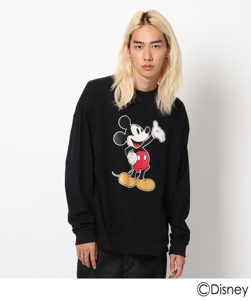 Disney（ディズニー）の「◆DISNEY ディズニー/mobus ミッキーマウス 長袖Tシャツ（Tシャツ/カットソー・メンズ・アイボリー/ブラック/ベージュ・01/02/03/04）」の4枚目の写真