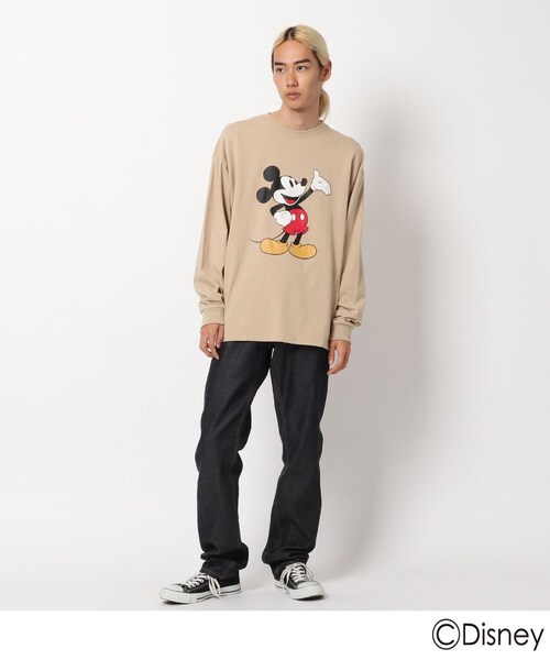 Disney（ディズニー）の「◆DISNEY ディズニー/mobus ミッキーマウス 長袖Tシャツ（Tシャツ/カットソー・メンズ・アイボリー/ブラック/ベージュ・01/02/03/04）」の7枚目の写真