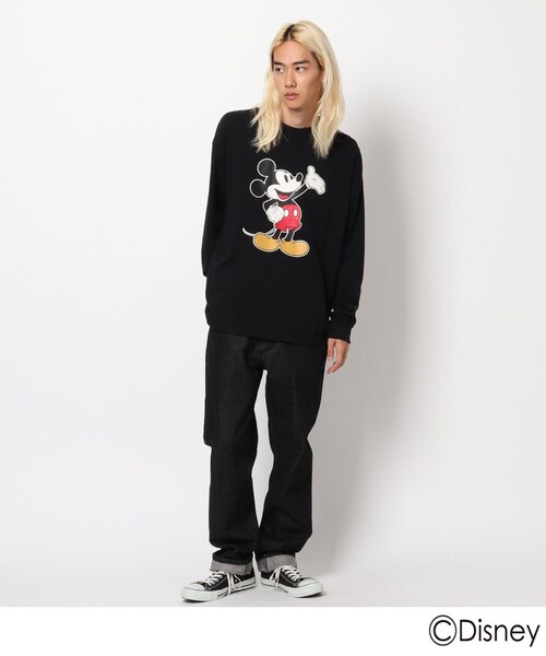 Disney（ディズニー）の「◆DISNEY ディズニー/mobus ミッキーマウス 長袖Tシャツ（Tシャツ/カットソー・メンズ・アイボリー/ブラック/ベージュ・01/02/03/04）」の8枚目の写真