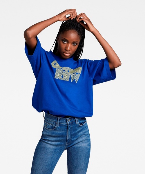 G-STAR（ジースター）の「UNISEX DISCO BOXY T-SHIRT/オーバーサイズ/ビッグシルエット（Tシャツ/カットソー・メンズ・ブルー・SMALL/MEDIUM/LARGE/X-SMALL）」の5枚目の写真