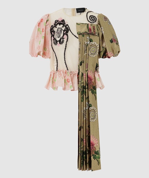 Simone Rocha（シモーネロシャ）の「SHORT PUFF SLEEVE BLOUSE WITH PLEATED PATCH（シャツ/ブラウス・レディース・マルチ・36）」の4枚目の写真