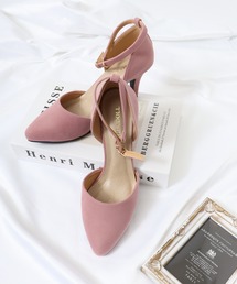 PLSTはたらくパンプス美品✨24.5㎝つややかヌーディピンクバックストラップ パンプス（ピンク/桃色系・ストラップあり）ファッション通販