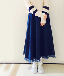 Kastane | 【Kastane】断ち切りフレアスカート(スカート)