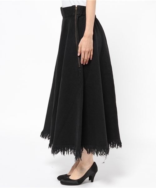 Kastane（カスタネ）の「【Kastane】断ち切りフレアスカート（スカート・レディース・ブラック/ブルー・FREE）」の4枚目の写真