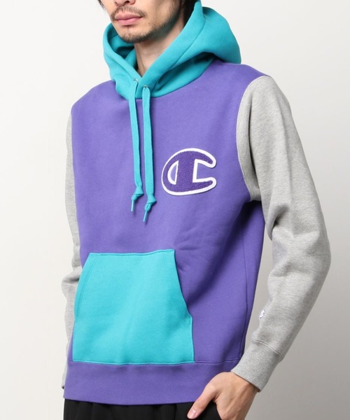 Champion(チャンピオン)の「Champion チャンピオン 裏起毛プルオーバー スウェットパーカー(パーカー・メンズ・ホワイト/ブラック/パープル・S/M/L/XL)」の3枚目の写真