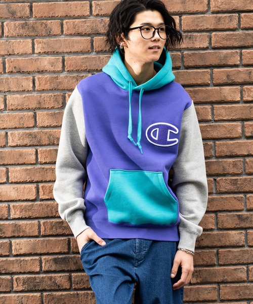 Champion(チャンピオン)の「Champion チャンピオン 裏起毛プルオーバー スウェットパーカー(パーカー・メンズ・ホワイト/ブラック/パープル・S/M/L/XL)」の16枚目の写真