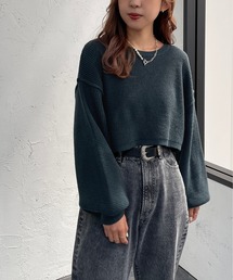切り替えデザインショートニット【ZOZOTOWN限定アイテム】