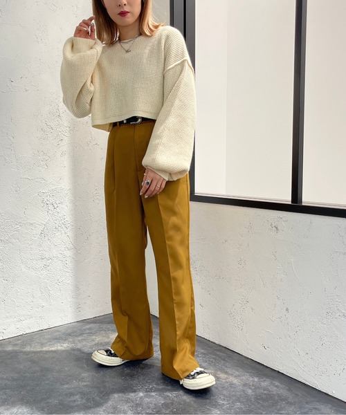 apres jour mignon(アプレジュールミニョン)の「切り替えデザインショートニット【ZOZOTOWN限定アイテム】(ニット/セーター・レディース・アイボリー/ダークブルー/ブラック/マスタード・X-LARGE/フリー)」の10枚目の写真