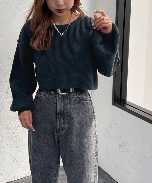 apres jour mignon(アプレジュールミニョン)の「切り替えデザインショートニット【ZOZOTOWN限定アイテム】(ニット/セーター・レディース・アイボリー/ダークブルー/ブラック/マスタード・X-LARGE/フリー)」の21枚目の写真