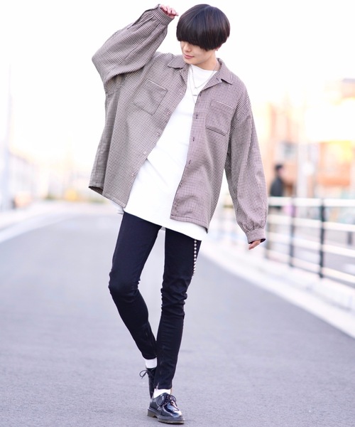 ADRER（アドラー）の「長袖シャツ（シャツ/ブラウス・メンズ・ベージュ・SMALL）」の8枚目の写真