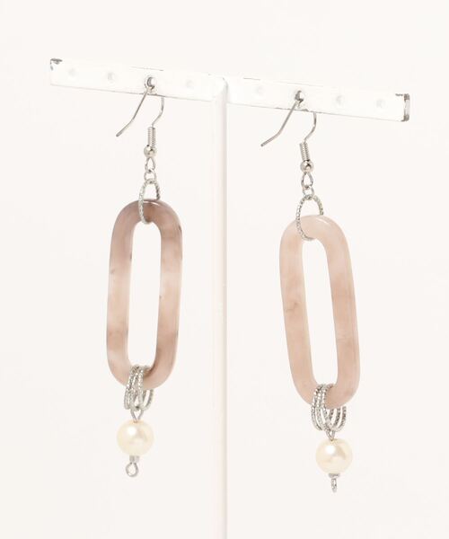 tone（トーン）の「【kun】オシャレで大人っぽい個性的なパールピアス(MA)（ピアス（両耳用）・レディース・グレー・FREE）」の3枚目の写真
