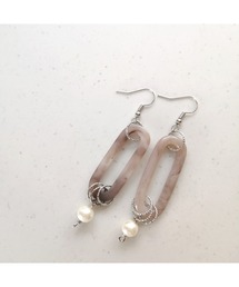 【kun】オシャレで大人っぽい個性的なパールピアス(MA)