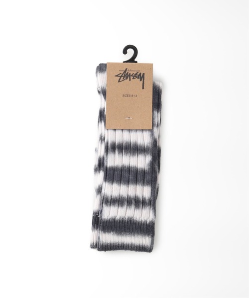 STUSSY（ステューシー）の「【STUSSY / ステューシー】Dyed Stripe Ribbed Crew Socks（ソックス/靴下・レディース・ブラック/カーキ・FREE）」の2枚目の写真
