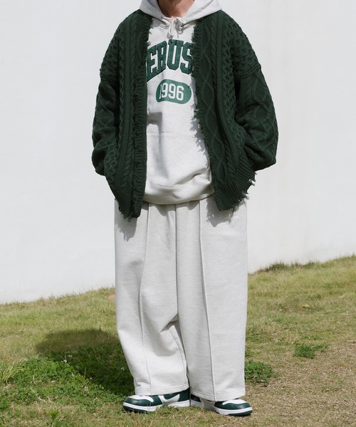 Perushu（ペルーシュ）の「ルーズダメージニットカーディガン（カーディガン/ボレロ・メンズ・パープル/イエロー/オレンジ/グリーン/アイボリー・MEDIUM/LARGE）」の13枚目の写真