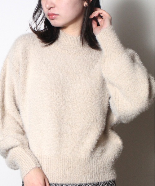 one way(ワンウェイ)の「【oneway】アクリルシャギーモックネック(ニット/セーター・レディース・ホワイト/ライトブルー/ベージュ/ライトグリーン・FREE)」の3枚目の写真