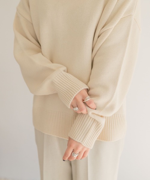 ITEMS URBANRESEARCH(アイテムズ アーバンリサーチ)の「タートルネックニットプルオーバー(ニット/セーター・レディース・オフホワイト/チャコールグレー/オレンジ・FREE)」の12枚目の写真