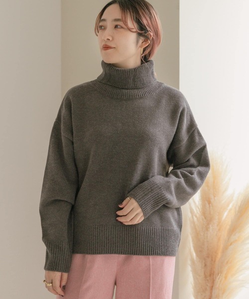 ITEMS URBANRESEARCH(アイテムズ アーバンリサーチ)の「タートルネックニットプルオーバー(ニット/セーター・レディース・オフホワイト/チャコールグレー/オレンジ・FREE)」の17枚目の写真