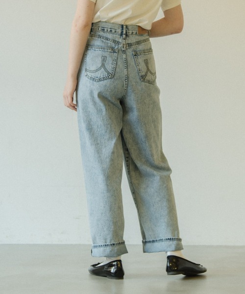 idem（イデム）の「loose denim/ワイドシルエットルーズデニムパンツ（デニムパンツ・レディース・カーキ/ブルー・SMALL/FREE）」の12枚目の写真