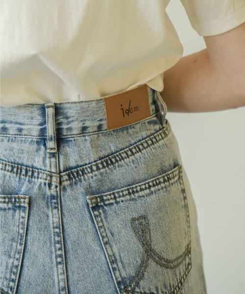 idem（イデム）の「loose denim/ワイドシルエットルーズデニムパンツ（デニムパンツ・レディース・カーキ/ブルー・SMALL/FREE）」の10枚目の写真