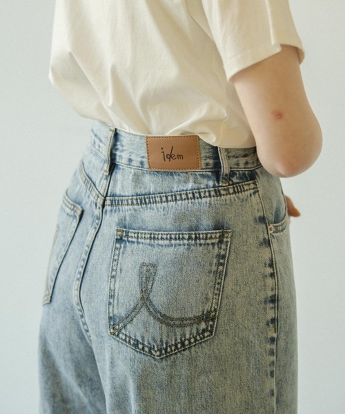 idem（イデム）の「loose denim/ワイドシルエットルーズデニムパンツ（デニムパンツ・レディース・カーキ/ブルー・SMALL/FREE）」の9枚目の写真