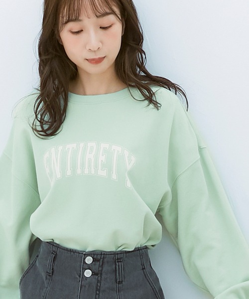 Honeys（ハニーズ）の「カレッジロゴトレーナー（スウェット・レディース・杢グレー/スミクロ/ミント/アイボリー・S/L/M）」の4枚目の写真