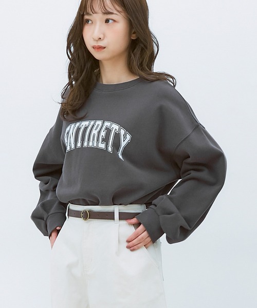 Honeys（ハニーズ）の「カレッジロゴトレーナー（スウェット・レディース・杢グレー/スミクロ/ミント/アイボリー・S/L/M）」の9枚目の写真