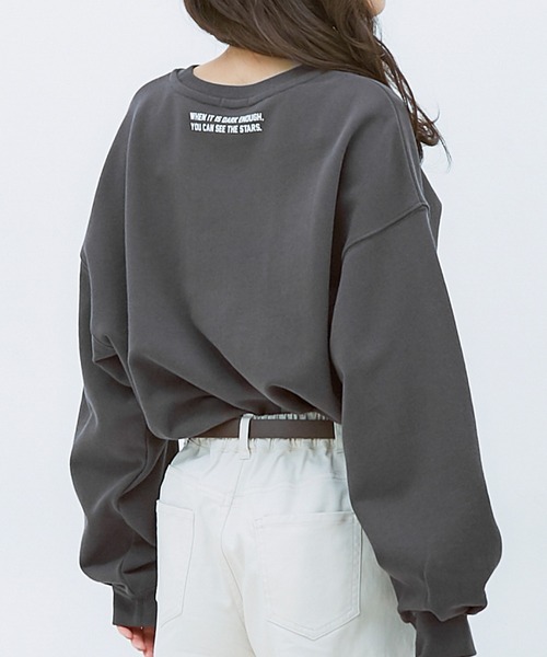 Honeys（ハニーズ）の「カレッジロゴトレーナー（スウェット・レディース・杢グレー/スミクロ/ミント/アイボリー・S/L/M）」の10枚目の写真