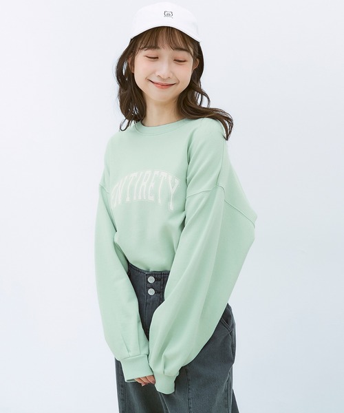 Honeys（ハニーズ）の「カレッジロゴトレーナー（スウェット・レディース・杢グレー/スミクロ/ミント/アイボリー・S/L/M）」の15枚目の写真