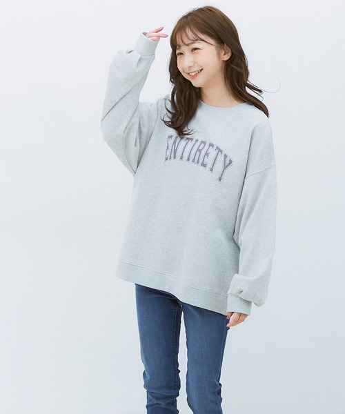 Honeys（ハニーズ）の「カレッジロゴトレーナー（スウェット・レディース・杢グレー/スミクロ/ミント/アイボリー・S/L/M）」の18枚目の写真