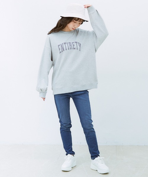 Honeys（ハニーズ）の「カレッジロゴトレーナー（スウェット・レディース・杢グレー/スミクロ/ミント/アイボリー・S/L/M）」の19枚目の写真