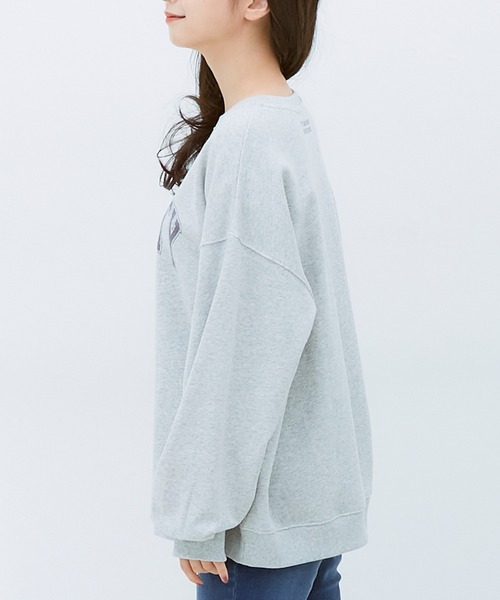 Honeys（ハニーズ）の「カレッジロゴトレーナー（スウェット・レディース・杢グレー/スミクロ/ミント/アイボリー・S/L/M）」の21枚目の写真