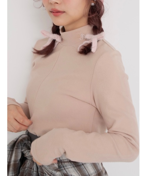 JUMELLE（ジュメロ）の「ロゴタートルトップ（ニット/セーター・レディース・ホワイト/グレー/ピンク・FREE）」の3枚目の写真