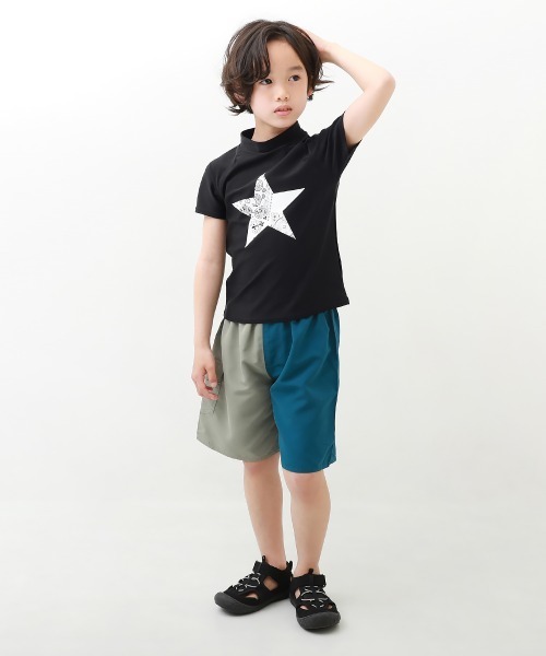 devirock（デビロック）の「UVカット Tシャツ型 半袖ラッシュガード（ラッシュガード・キッズ・ホワイト/ブラック/ブルーグレー/ブラック系その他/グリーン系その他/ホワイト系1/ホワイト系2/ホワイト系3/ホワイト系4/ホワイト系5/ホワイト系6/ホワイト系7/ホワイト系8/ホワイト系9/ブルー系その他/その他16/ブラック系その他2/イエロー系1/ホワイト系その他・110cm/100cm/120cm/130cm/140cm/150cm/160cm）」の20枚目の写真