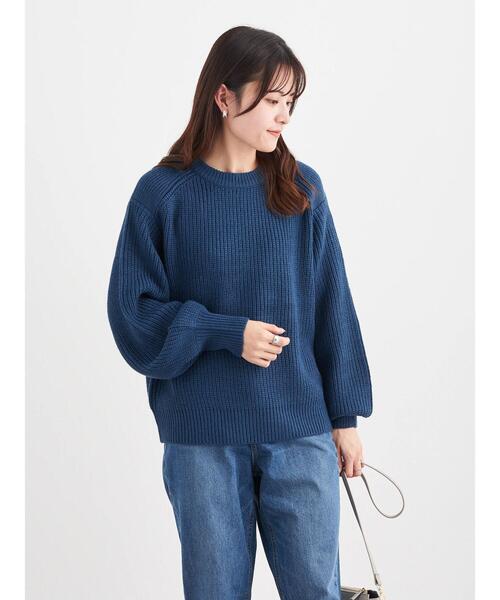 Green　Parks（グリーンパークス）の「厚み畦ショート丈プルオーバー＊（ニット/セーター・レディース・カーキ/イエロー/ブルー/アイボリー・FREE）」の20枚目の写真